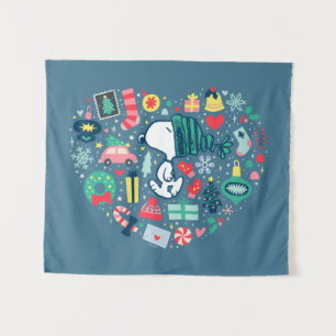 Tenture cacahuètes Snoopy Holiday Happiness Heart