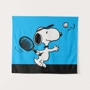 Tenture cacahuètes   Snoopy Joue Au Tennis
