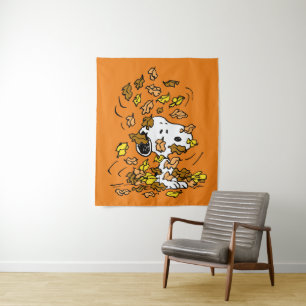 Tenture cacahuètes Snoopy Pile de Feuilles