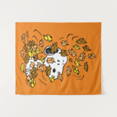 Tenture cacahuètes | Snoopy Pile de Feuilles (Devant (Horizontal))