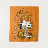 Tenture cacahuètes | Snoopy Pile de Feuilles (Devant)