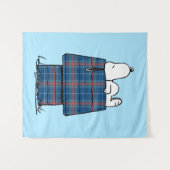 Tenture cacahuètes | Snoopy Plaid Flannel Holiday Dog Hous (Devant (Horizontal))