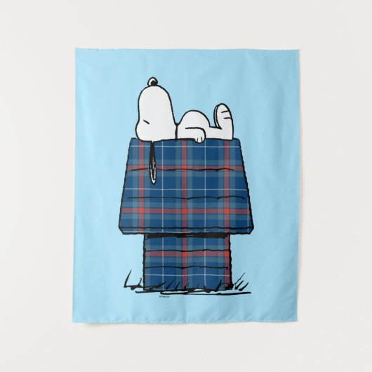 Tenture cacahuètes | Snoopy Plaid Flannel Holiday Dog Hous (Devant)