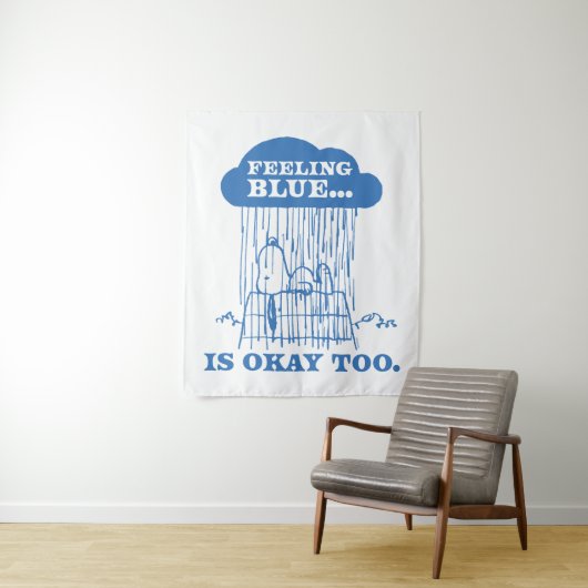 Tenture cacahuètes | Snoopy Sentiment Bleu Est OK Aussi (En situation)