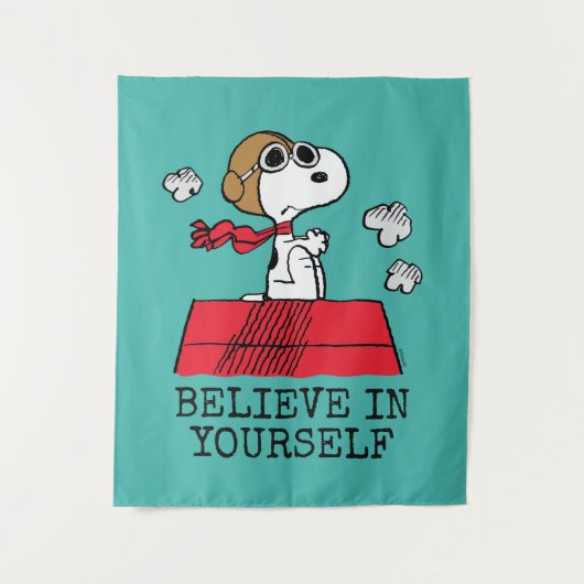 Tenture cacahuètes | Snoopy the Flying Ace | Ajouter Votre (Devant)
