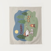 Tenture cacahuètes | Snoopy & Woodstock au feu de camp (Devant)