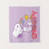 Tenture cacahuètes | Snoopy & Woodstock Flowers (Devant)