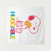 Tenture cacahuètes | Snoopy & Woodstock Huggable (Devant (Horizontal))
