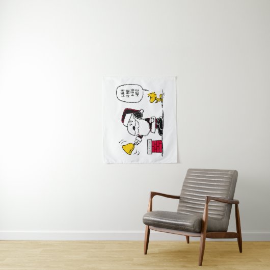 Tenture cacahuètes | Snoopy & Woodstock Père Noël Bell Rin (En situation)
