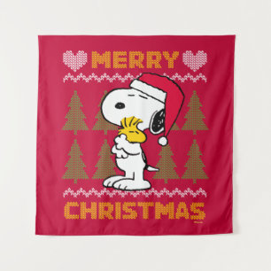 Tenture cacahuètes   Snoopy & Woodstock Santa Claus Hug