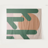 Tenture Cactus Art Earthy Motif du milieu du siècle modern (Devant (Horizontal))