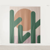 Tenture Cactus Art Earthy Motif du milieu du siècle modern (Devant)