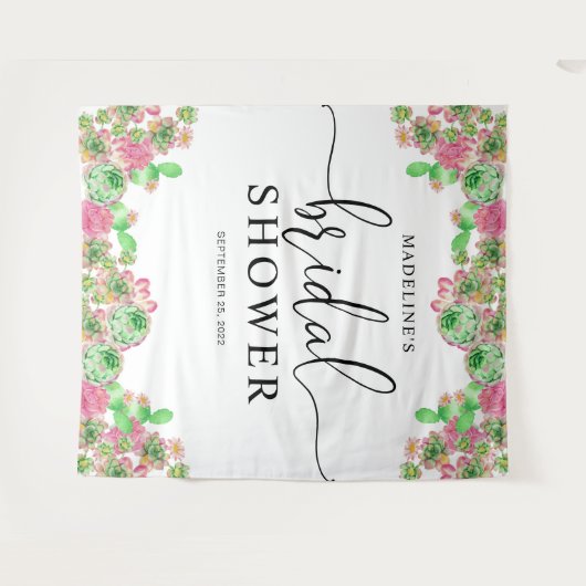 Tenture Cactus Cactées Succulente Fleurs Roses Mariage (Devant (Horizontal))