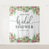 Tenture Cactus Cacti Succulente Fleurs Roses Shower de Mar (Devant)
