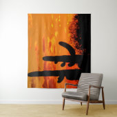 Tenture Cactus De L'Arizona Saguaro Avec Coucher De Soleil (En situation)