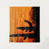 Tenture Cactus De L'Arizona Saguaro Avec Coucher De Soleil (Devant)