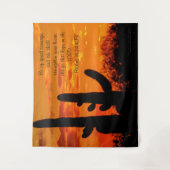 Tenture Cactus De L'Arizona Saguaro Avec Coucher De Soleil (Devant)