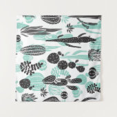 Tenture Cactus Dessinés À La Main : Doodle sans joint (Devant (Horizontal))