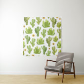 Tenture Cactus du désert vert : Aquarelle transparente (En situation)