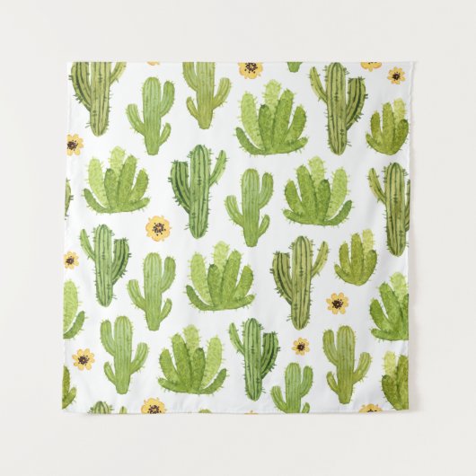 Tenture Cactus du désert vert : Aquarelle transparente (Devant)