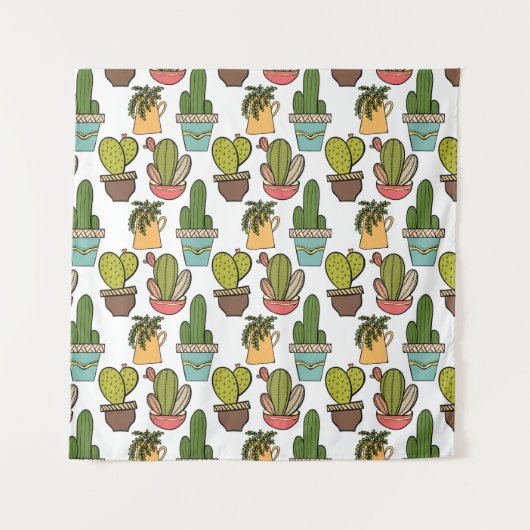 Tenture Cactus et Succulents d'intérieur dans le motif de (Devant (Horizontal))