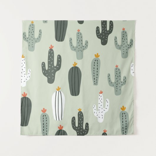 Tenture Cactus mignons sans couture motif, arrière - plan (Devant)