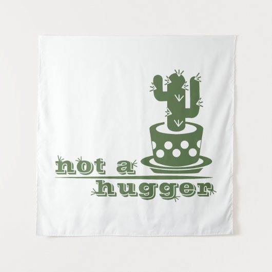 Tenture Cactus Pas un gros cactus drôle dire (Devant)