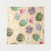Tenture Cactus Succulent : Motif à Hauts Détails (Devant (Horizontal))