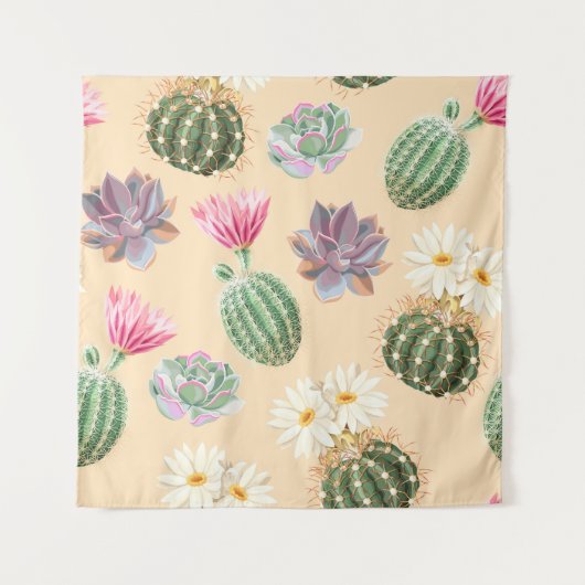 Tenture Cactus Succulent : Motif à Hauts Détails (Devant)