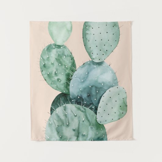 Tenture Cactus sur le corail (Devant)