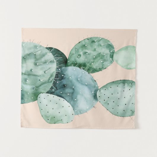 Tenture Cactus sur le corail (Devant (Horizontal))