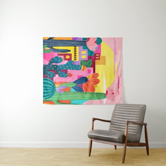 Tenture Cactus Town (En situation (horizontale))