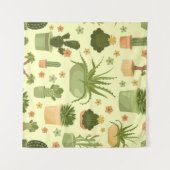 Tenture Cactuses and succulents seamless pattern. Housepla (Devant (Horizontal))
