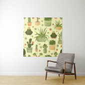 Tenture Cactuses and succulents seamless pattern. Housepla (En situation)