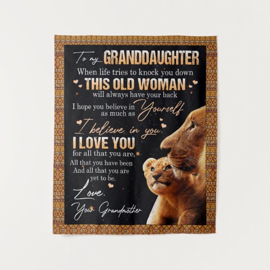 Tenture Cadeau à ma petite-fille de la part de grand-mère, (Devant)