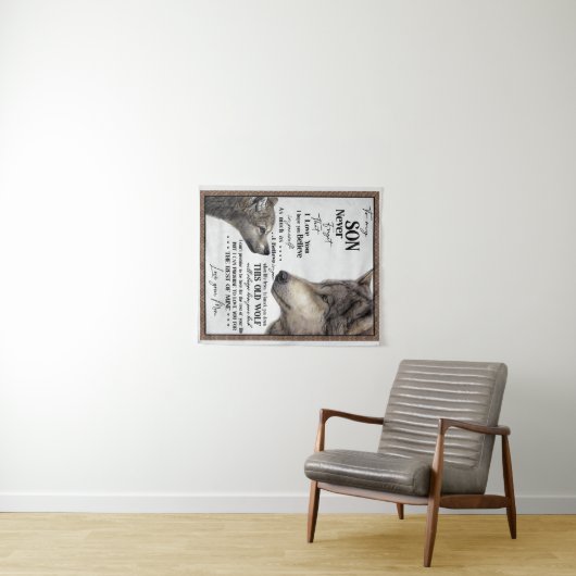 Tenture Cadeau à mon fils, maman et fils, lettre d'amour à (En situation (horizontale))