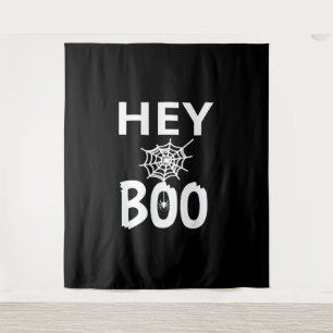 Tenture Cadeau araignée Hey Boo Halloween Drôle Toile d'
