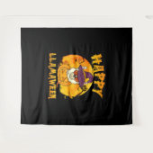 Tenture Cadeau araignée | Joyeuse Llamaween Llama Sorcière (Devant (Horizontal))
