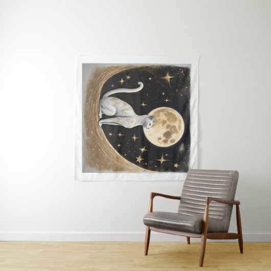 Tenture Cadeau Céleste De Chat Pour Amoureux de les chats (En situation (horizontale))