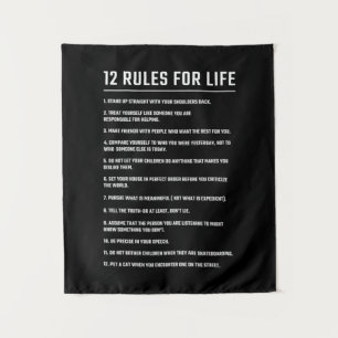 Tenture Cadeau d'anniversaire 12 règles pour la vie
