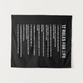 Tenture Cadeau d'anniversaire 12 règles pour la vie (Devant (Horizontal))