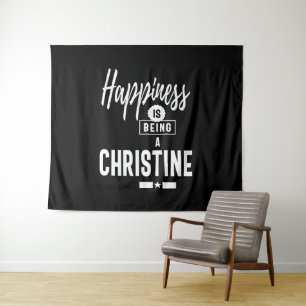 Tenture Cadeau d'anniversaire avec le nom personnalisé Chr