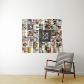 Tenture cadeau d'anniversaire chic multi photo script modi (En situation (horizontale))