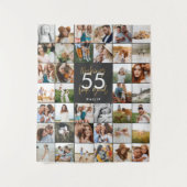 Tenture cadeau d'anniversaire chic multi photo script modi (Devant)