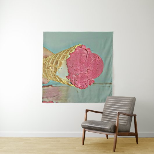 Tenture Cadeau d'anniversaire de crème glacée (En situation (horizontale))