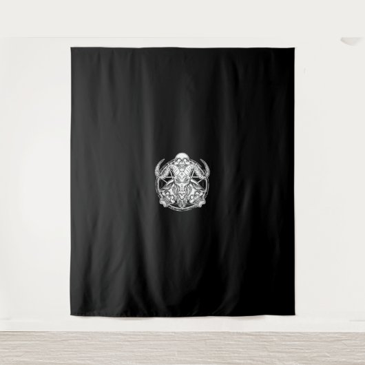 Tenture Cadeau de chèvre Baphomet à crâne de sucre (Devant)