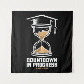 Tenture Cadeau de compte à rebours de la promotion 2025 ju (Devant)