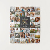 Tenture Cadeau de fleece de script multi photo d'anniversa (Devant)