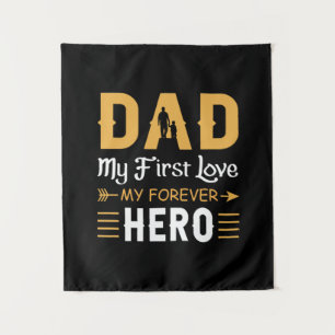 Tenture Cadeau de grand-père Papa mon héros pour toujour
