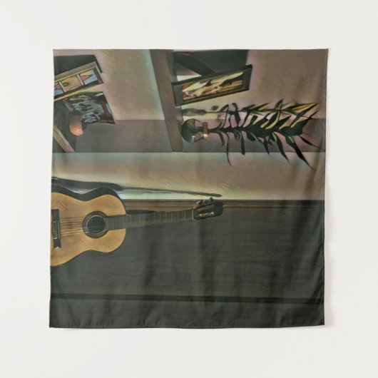 Tenture Cadeau de guitariste cool (Devant (Horizontal))